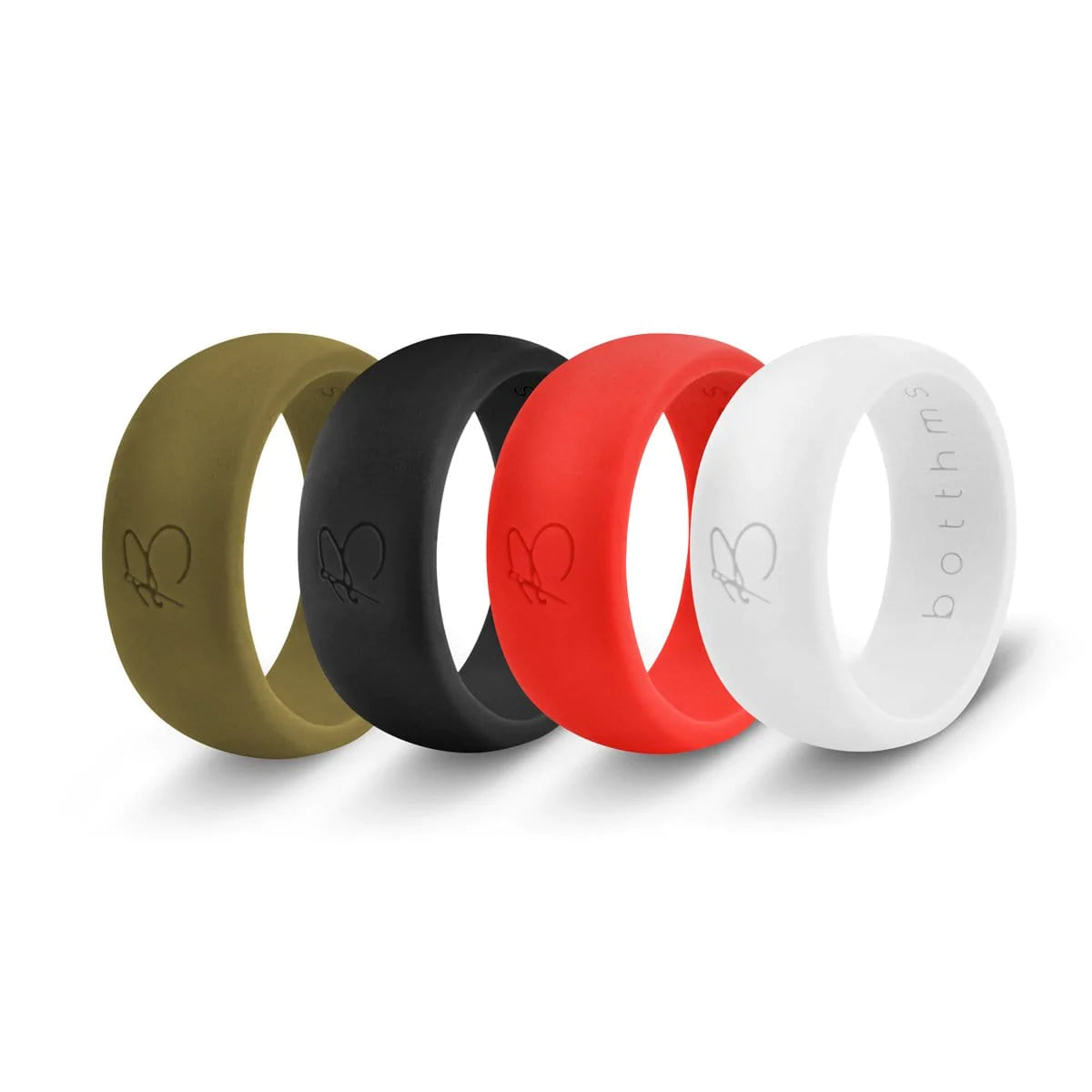 botthms active range silicone ring combo pack - camo, black, red and white
